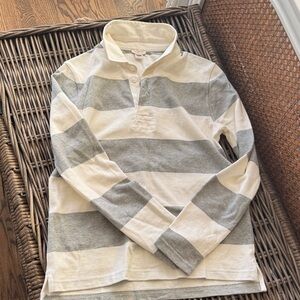 J. Crew Women’s Crewneck Sweater in Gray and Cream Stripes